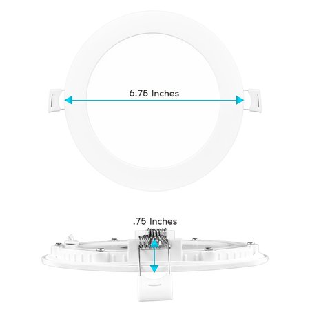 Luxrite 6 Inch Ultra Thin LED Recessed Downlights 5 CCT Selectable 2700K-5000K 15W 1400LM Dimmable 8-Pack LR23745-8PK